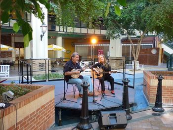 Rich DelGrosso (mandolin) and I play Memphis Morming TV in the Peabody Plaza
