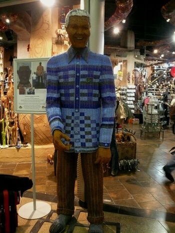 I ran into a huge beaded Nelson Mandela at the airport...

