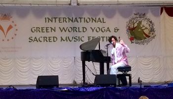 Playing at the Yoga Mela International Yoga & Sacred Music Festival.

