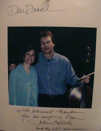 Cellist, Daniel Gaisford with JoAnn Falletta, conductor
