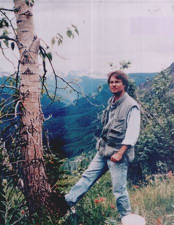 Cellist, Daniel Gaisford in Glacier National Park, Montana
