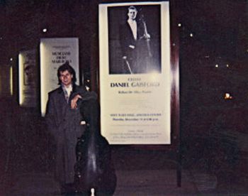Cellist, Daniel Gaisford after a recital in Lincoln Center, New York
