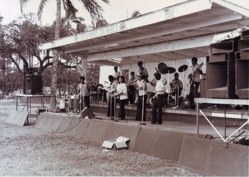 Cary in the Army performing in Waikiki. A weekend concert in Honolulu with The 25th Infantry Division band "Colt 45". I spoke with George Strait years later while working on the movie "Pure Country" He was in this band two years prior to my arrival.
