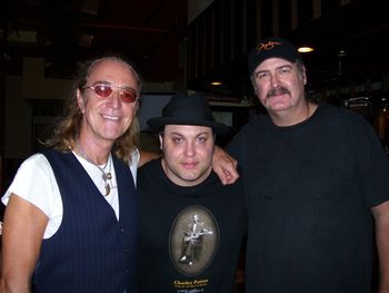 Foghat Damian with original member of Foghat Roger Earl (left) and guitarist Bryan Bassett. Damian opened for Foghat in NYC in 2007
