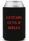 Koozie -  Guitars Guns & Bibles