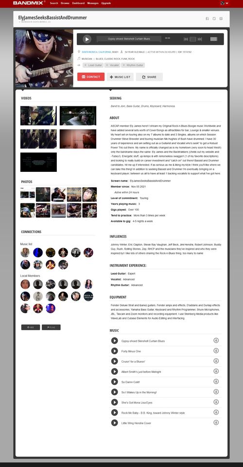 Ely James Bandmix/Site