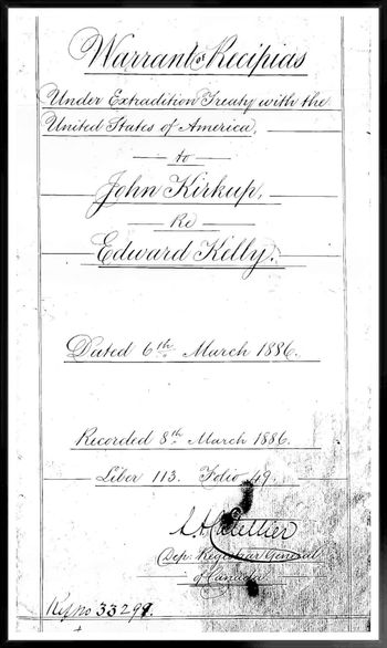 Warrant Recipeas for Edward Killy 1886-1

