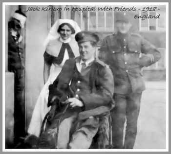 Jack Kirkup in hospital in England 1918
