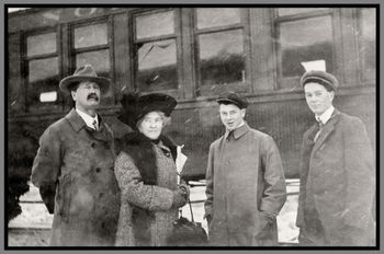 Kirkups leaving Rossland via GN, spring 1913
