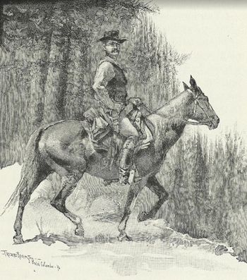 The Famous Remington sketch. Jack Kirkup The Mountain Sheriff.  For the complete story about it refer to Dan Dunn’s Outfit
