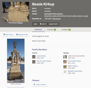 Bessie Kirkup Grave
