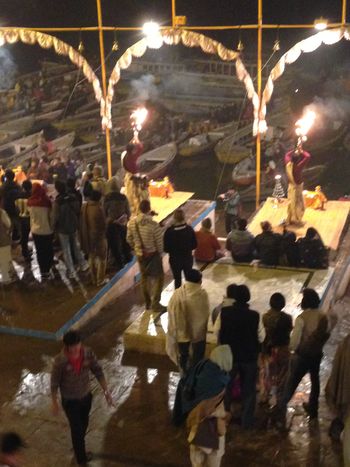 Prayers at Sunset- Varanasi India
