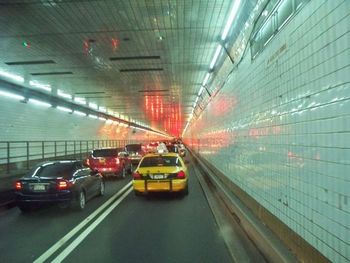 In the Holland Tunnel, not really where we wanted to be
