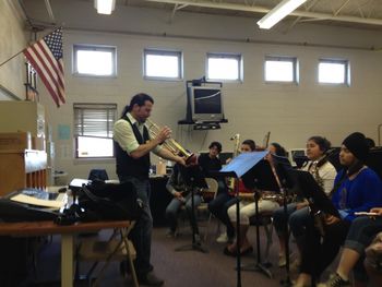 Martin giving a masterclass/workshop about the Art of Improvisation at Brentwood Freshman Center, NY Sponsored by the Staller Center Arts and Education Outreach program.
