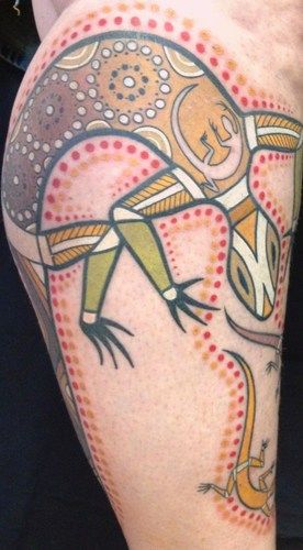 goannas, Aboriginal style tattoo
