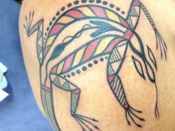 Wiradjuri sand goanna totem tattoo
