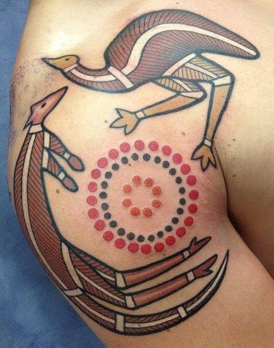 Aboriginal and Australian Tattoos - Another Nathan & Gerard collaboration,  longneck turtle totem in memory of Nathan's mum, may she R.I.P. Design by  Nathan Patterson, Tattoo by Gerard Black, Tidal Tattoo Torquay