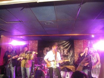 On stage at the Longbranch Country Saloon with the house band during CCMA week in Saskatoon 2012
