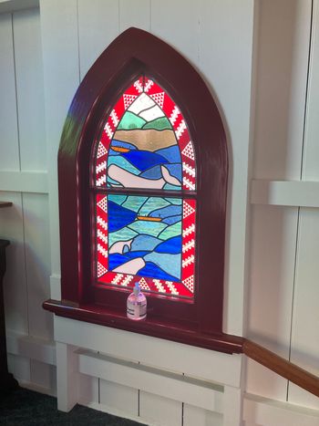Stained glass in St Andrew's Church, Mangonui

