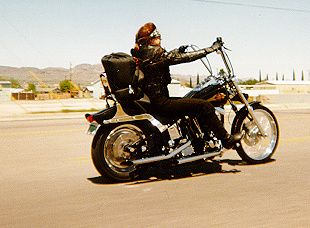 Cynthia on the coolest Harley Davidson in Arizona several years ago
