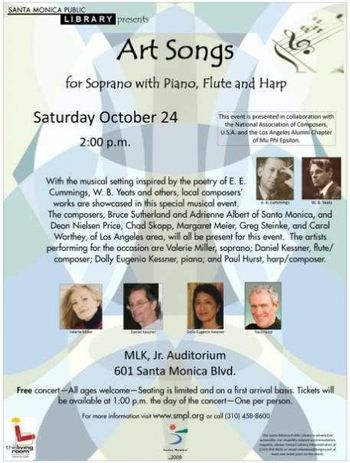 Valerie J Miller: Valerie Miller "Art Songs" NACUSA Concert Poster
