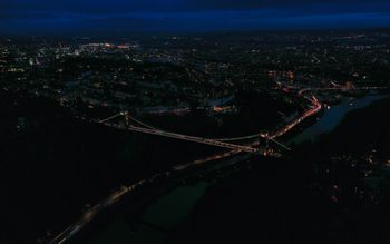 Clifton Suspension Bridge Aerial Night Shot
