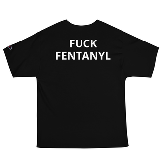 Fuck Fentanyl on back, Alesdi A Logo on the front, T-shirt merch