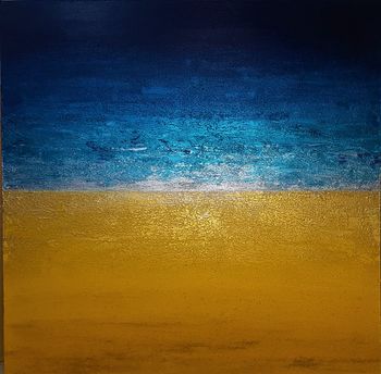 Fields of gold - acrylic and sand
