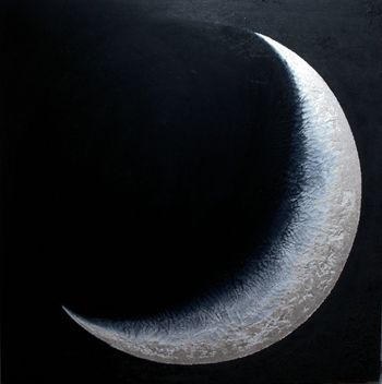 I saw the crescent - Acrylic and sand
