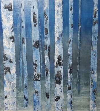 Birches - acrylic and sand
