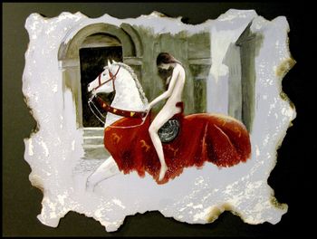 Lady Godiva - fragment copy of a painting by John Collier
