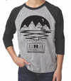 Kids Baseball 3/4 Sleeve Shirt | The 14ers Black/Grey Mtn Tape | Unisex 3/4 Sleeve