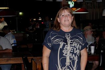 Jodi modeling our band shirt! Lookin good Jodi!
