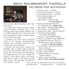 "BACH, RACHMANINOFF, PIAZZOLLA AND MORE FOR ACCORDION" - Classical and more: CD