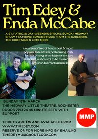 A St. Patricks weekend Rochester sunday celebration withTim Edey & Enda McCabe in concert "The reunion"