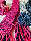 Isobel's handmade in Scotland pink/blue L cosy woolen scarf - **FREE GLOBAL DELIVERY*** 