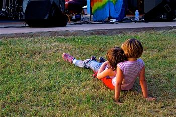 My girls watching me perform ... how could you not love that! :),
