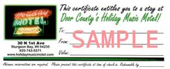 Holiday Music Motel Gift Certificate $100