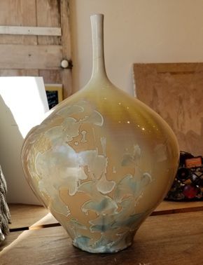 Tony Menzer - crystaline glazed wheel thrown vase
