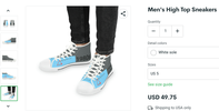 1 Step Up Records Men's High Top Sneakers