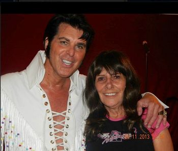 With Sandy from "The Wonder Of You Promotions. At the Crowne Hotel after my show. Elvis week 2013
