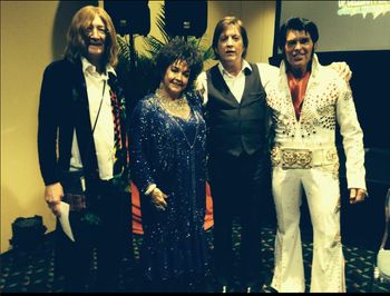 With John Lennon, Elizabeth Taylor and Sir Paul McCartney at the Sunburst impersonators convention in orlando Florida Sept 2104
