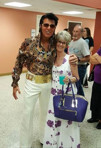 With Bonnie backstage at Mount dora in florida
