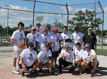 In Canada for the Collingwood festival havinf a friendly softball game  2014
