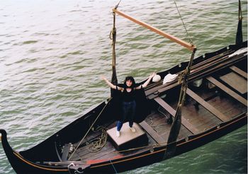 Rita Connolly on war galley at Woolwich, London, 1987
