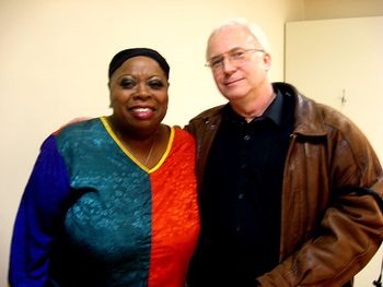 Moi hangin' with the great Carol Woods in her dressing room- What a nice and gracious lady! Check her out in "Across the Universe" and "Sweet and Lowdown".
