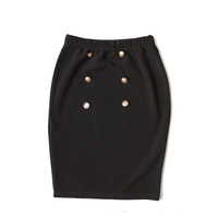 Black Pencil Skirt with Gold buttons