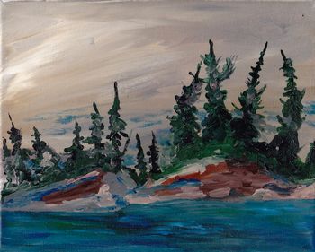 Sold Title: Windy Day/Lake Superior "8x10" acrylic on canvas. This piece has just recently been painted. This painting is sold.
