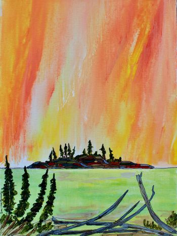 New...Bathtub Island/Lake Superior series...12x16"...acrylic on canvas...$225.
