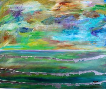 Sold... "Summer Storm/Lake Superior"...Sold...from my Silver Lining Series.
